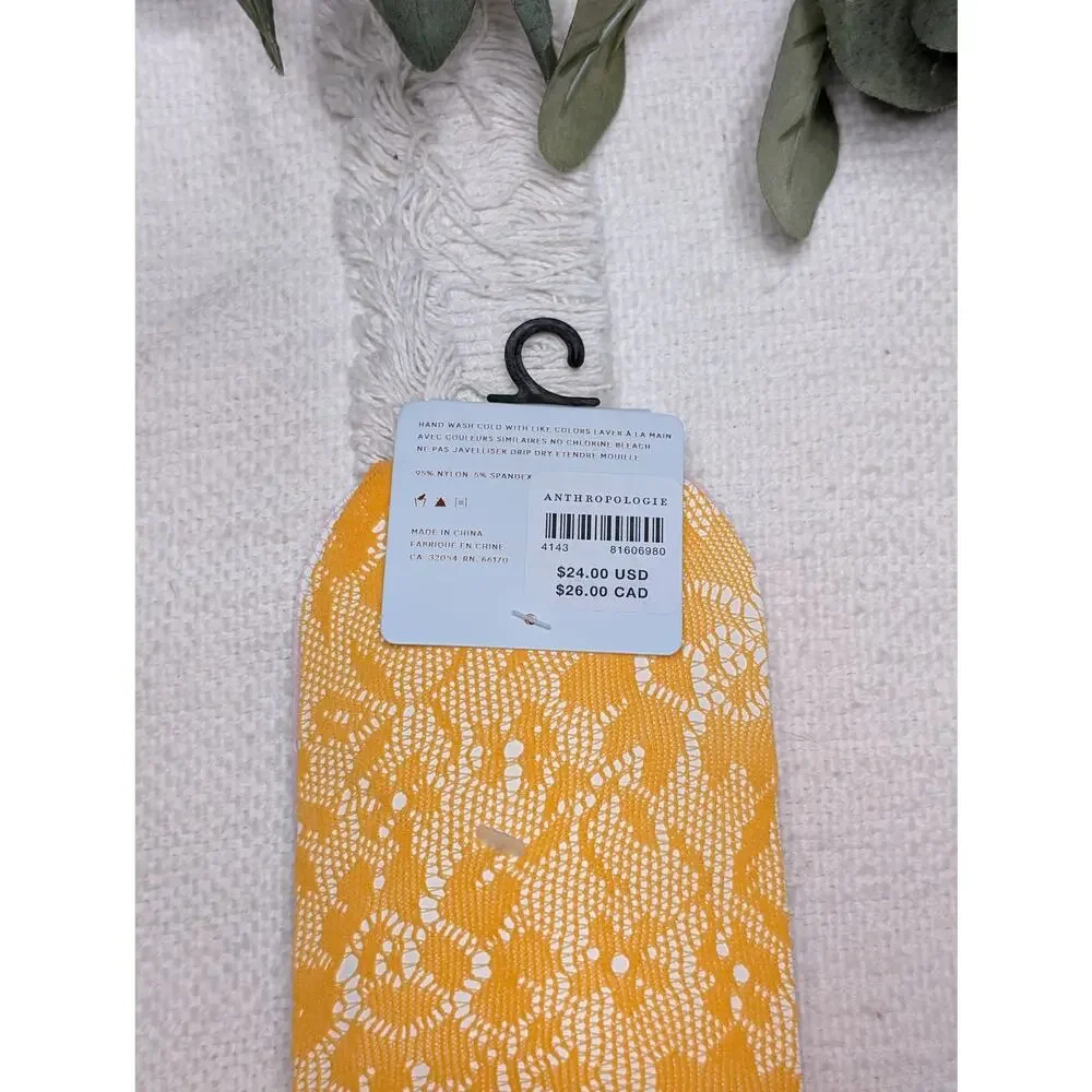Anthropologie Lace Socks in Pink & Yellow